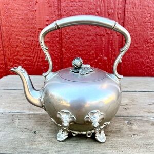 Antique James Dixon And Sons Sheffield Silver Nickel Plated Tea Pot